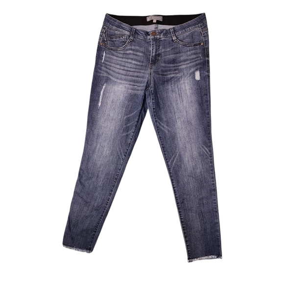 Wit & Wisdom Distressed Blue Skinny Jeans - Picture 1 of 4